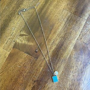 Gold Turquoise Pendant Necklace